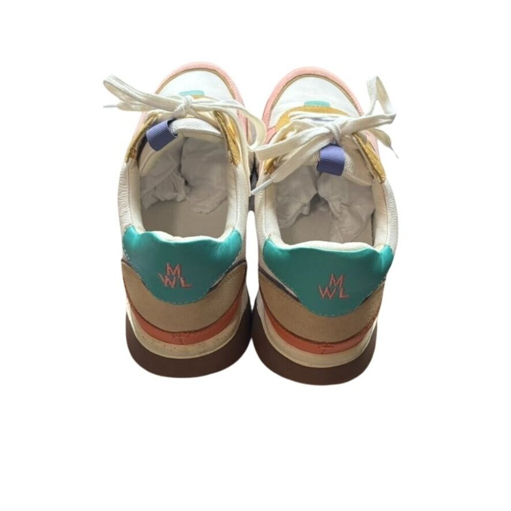 Madewell Kickoff Trainer Sneakers Size 8.5 Pink, Gold, Teal, Orange - Picture 3 of 9